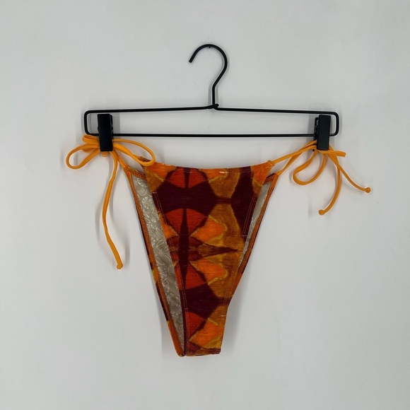 Free People Free-Est Michelle Printed Bikini High Cut Side Tie Bottoms - Picture 1 of 5